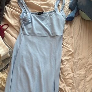 Long Pastel Blue Sleeveless Dress